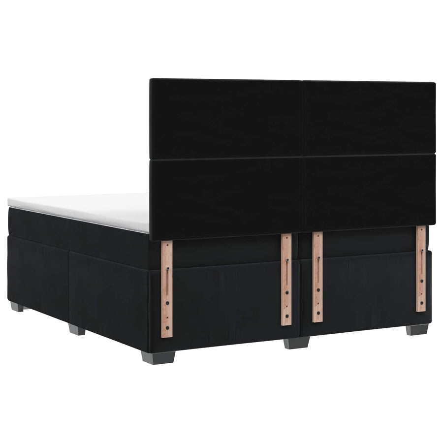 Boxspringbed met matras Zwart 200 x 200 cm Fluweel
