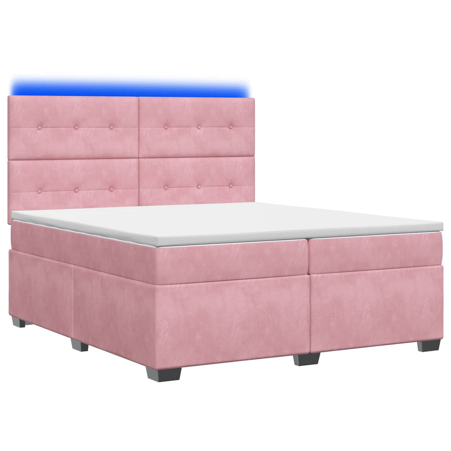 Boxspringbed met matras Roze 200 x 200 cm Fluweel