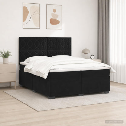 Boxspringbed met matras Zwart 200 x 200 cm Fluweel