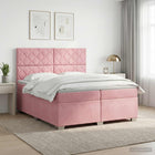 Boxspringbed met matras 200x200 cm roze fluweel