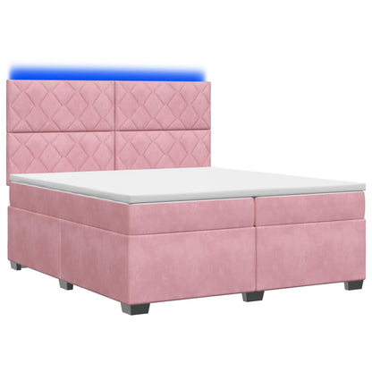 Boxspringbed met matras Roze 200 x 200 cm Fluweel