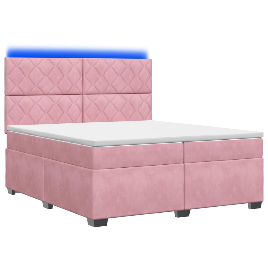 Boxspringbed met matras Roze 200 x 200 cm Fluweel