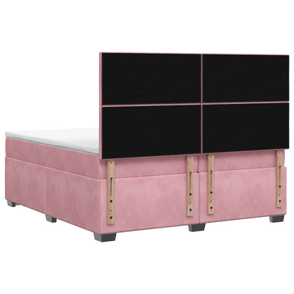 Boxspringbed met matras Roze 200 x 200 cm Fluweel