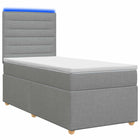 Boxspringbed met matras Lichtgrijs 80 x 200 cm Stof