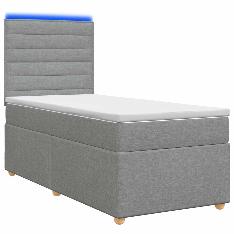 Boxspringbed met matras Lichtgrijs 80 x 200 cm Stof