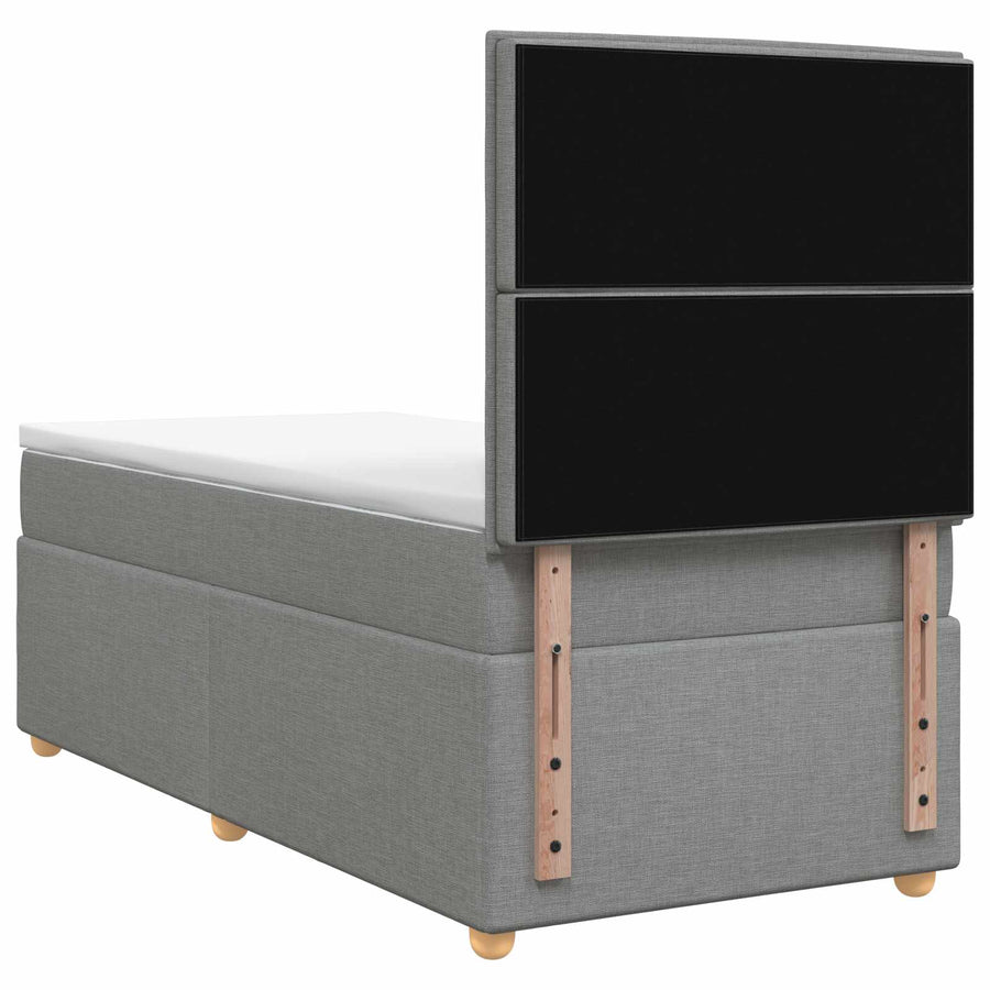 Boxspringbed met matras Lichtgrijs 80 x 200 cm Stof
