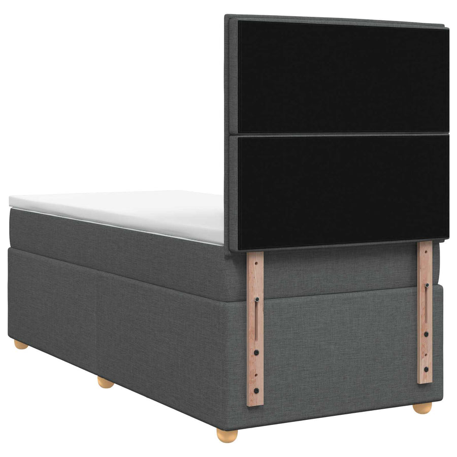 Boxspringbed met matras Donkergrijs 80 x 200 cm Stof