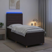 Boxspringbed 80x200 cm donkerbruin stof
