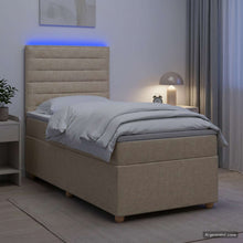 Boxspringbed met matras Crèmekleurig 90 x 200 cm Stof