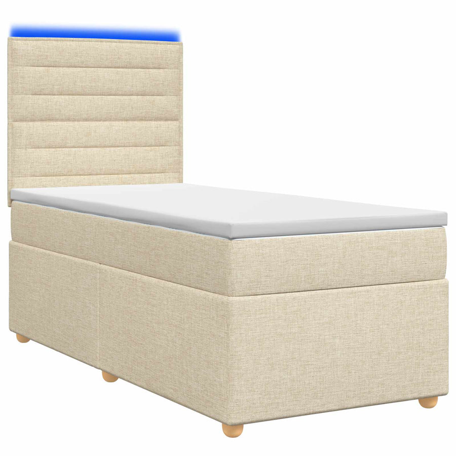 Boxspringbed met matras Crèmekleurig 80 x 200 cm Stof
