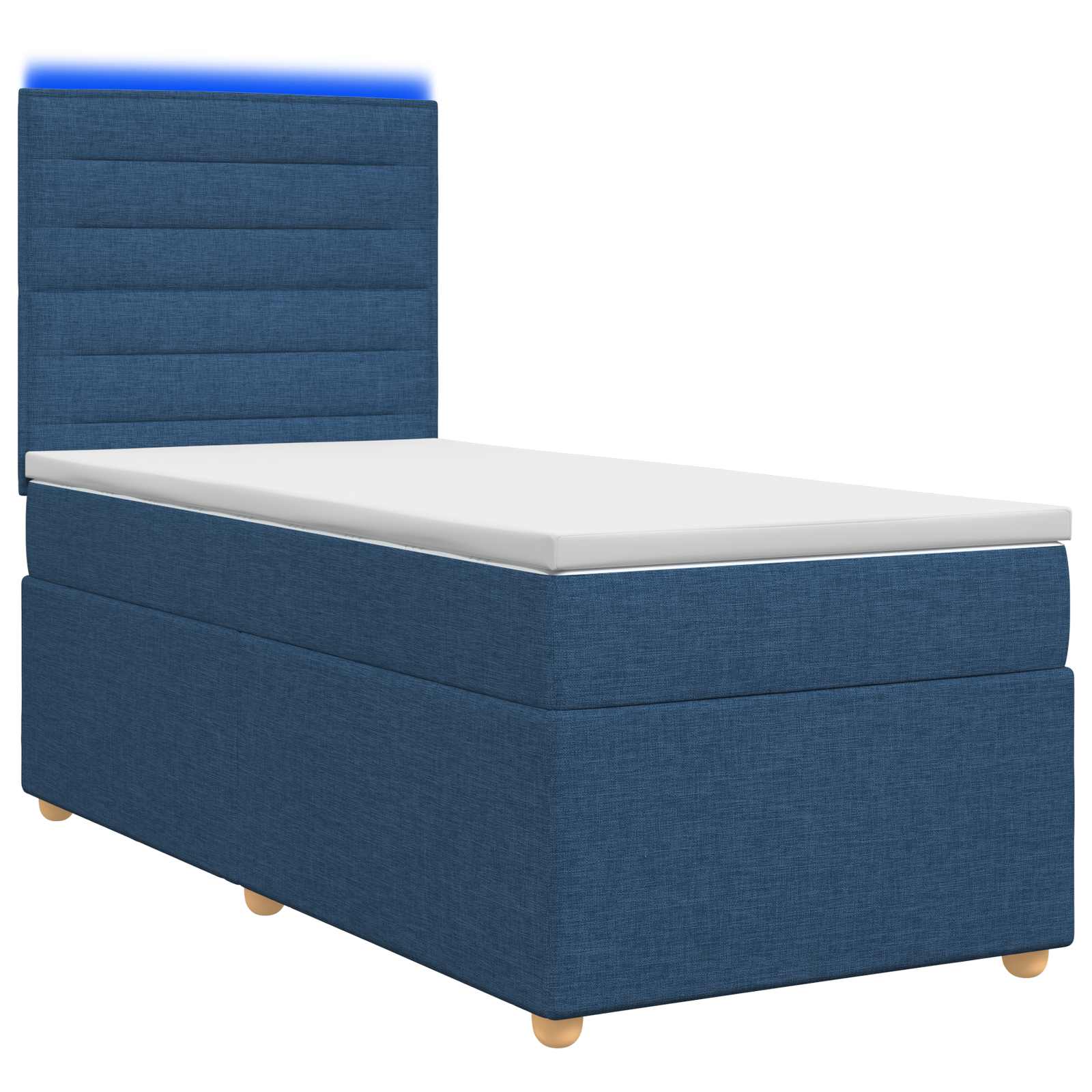 Boxspringbed met matras met hoofdeinde Blauw 80 x 200 cm Stof