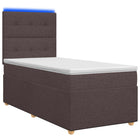 Boxspringbed met matras Donkerbruin 80 x 200 cm Stof