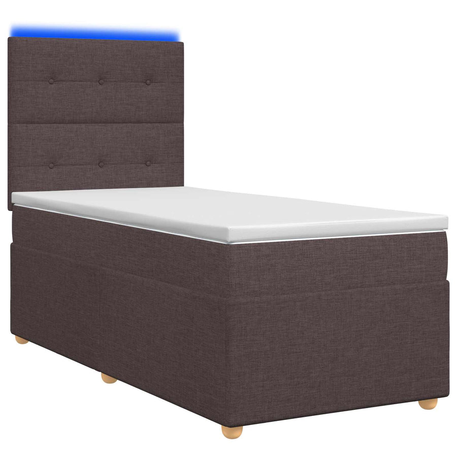 Boxspringbed met matras Donkerbruin 80 x 200 cm Stof