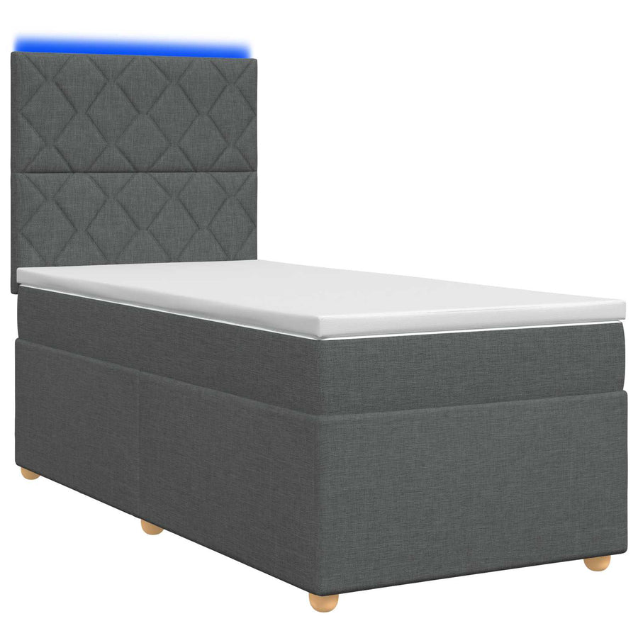 Boxspringbed met matras Donkergrijs 80 x 200 cm Stof
