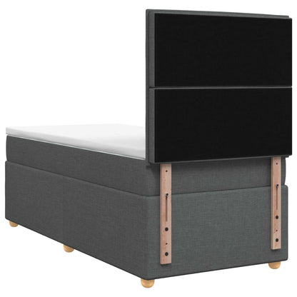 Boxspringbed met matras Donkergrijs 80 x 200 cm Stof