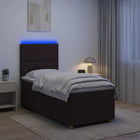 Boxspringbed met matras 90 x 190 cm donkerbruin