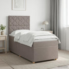Boxspringbed met matras met hoofdeinde Taupe 90 x 200 cm Stof