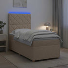 Boxspringbed 80x200 cm crèmekleurig met matras