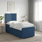 Boxspringbed met matras met hoofdeinde Blauw 90 x 200 cm Stof