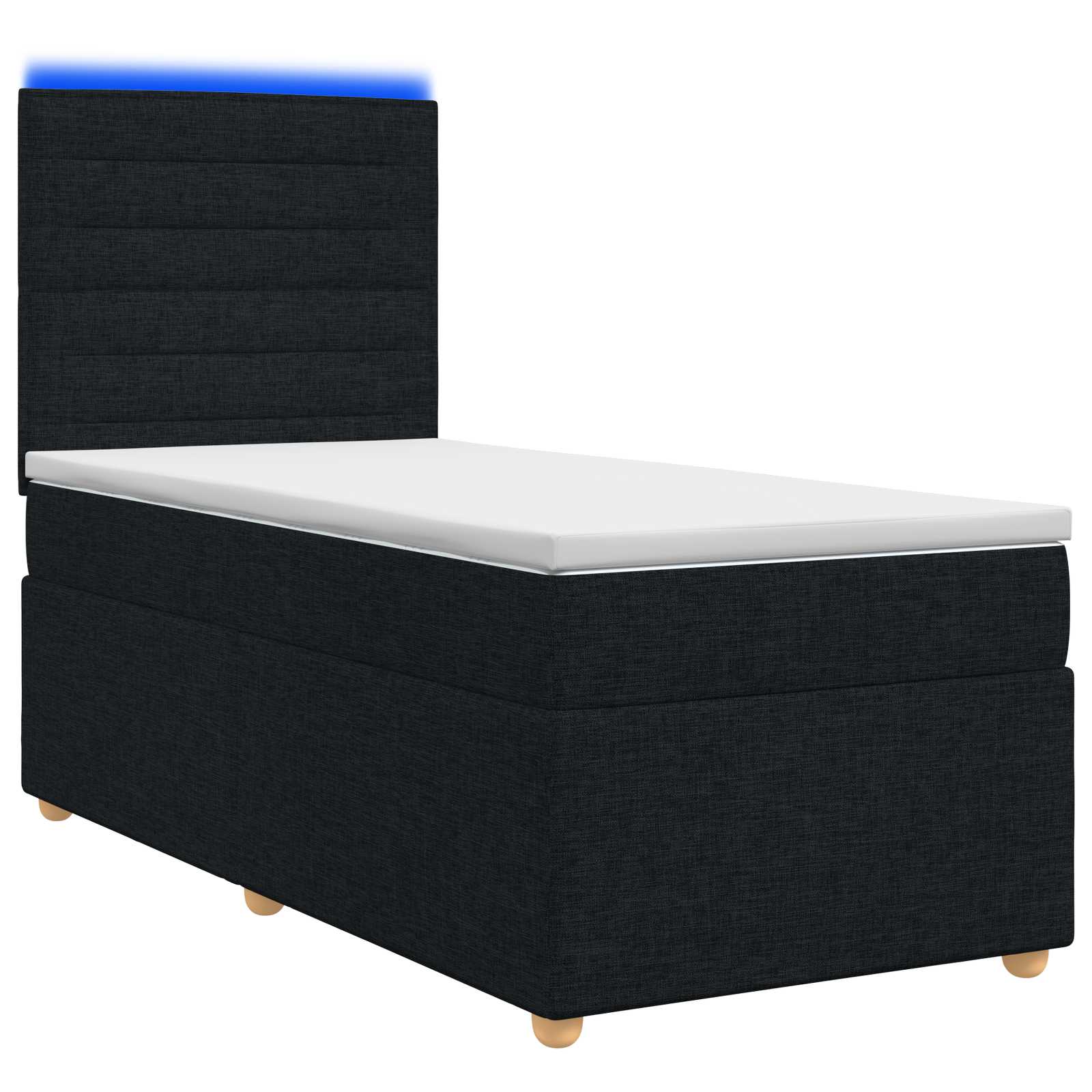 Boxspringbed met matras met hoofdeinde Zwart 90 x 190 cm Stof