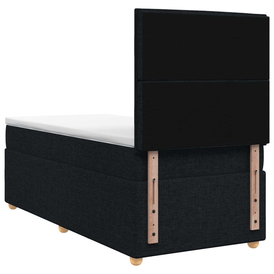 Boxspringbed met matras met hoofdeinde Zwart 90 x 190 cm Stof