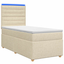 Boxspringbed met matras Crèmekleurig 90 x 190 cm Stof