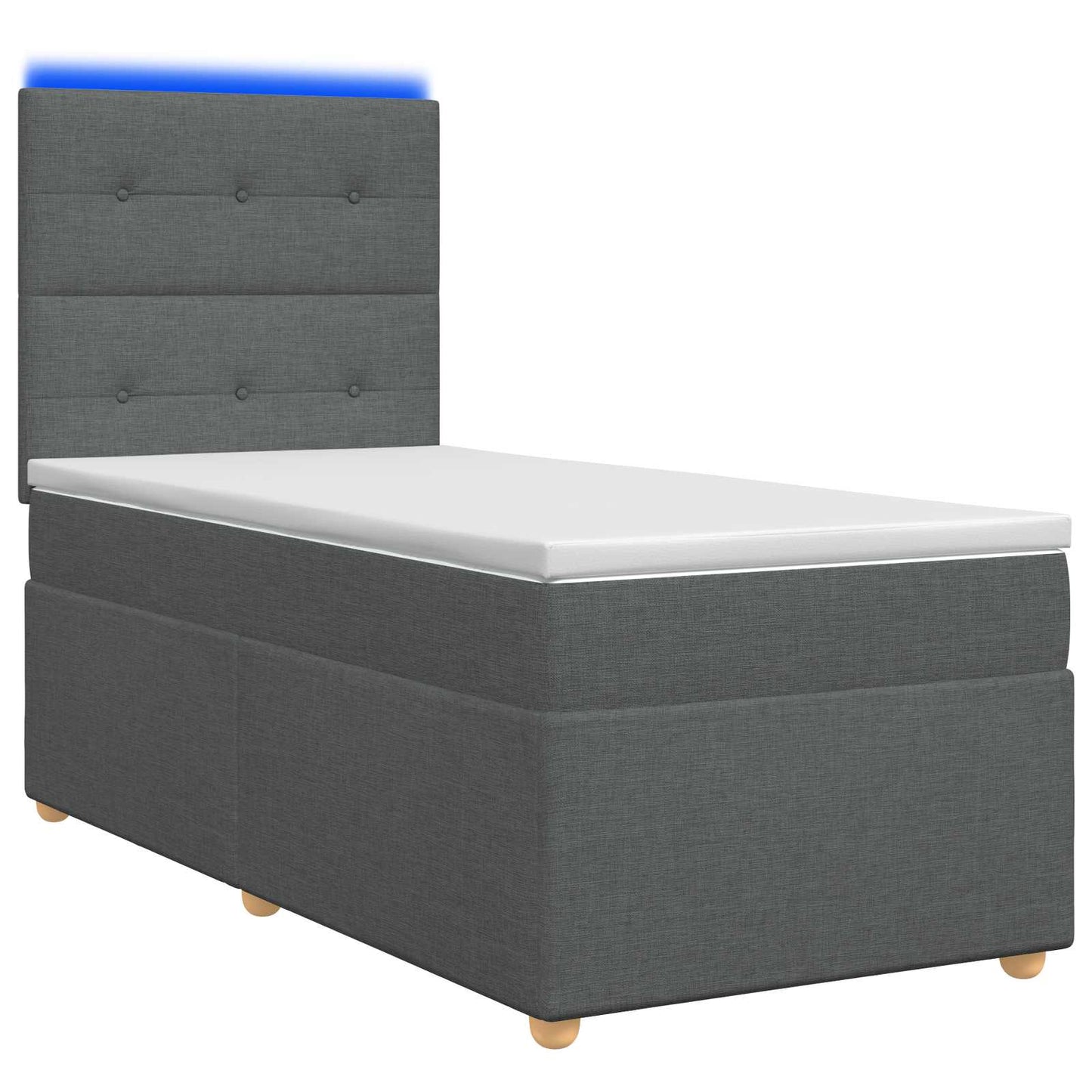 Boxspringbed met matras Donkergrijs 90 x 190 cm Stof