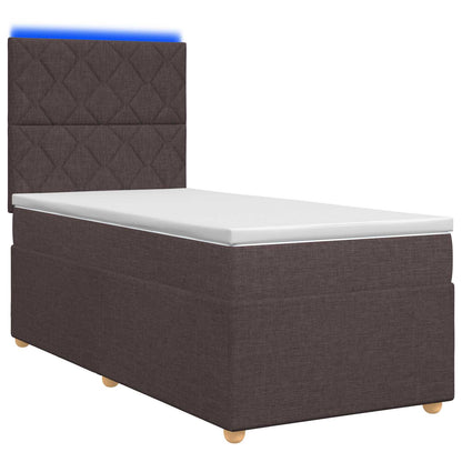 Boxspringbed met matras Donkerbruin 90 x 190 cm Stof