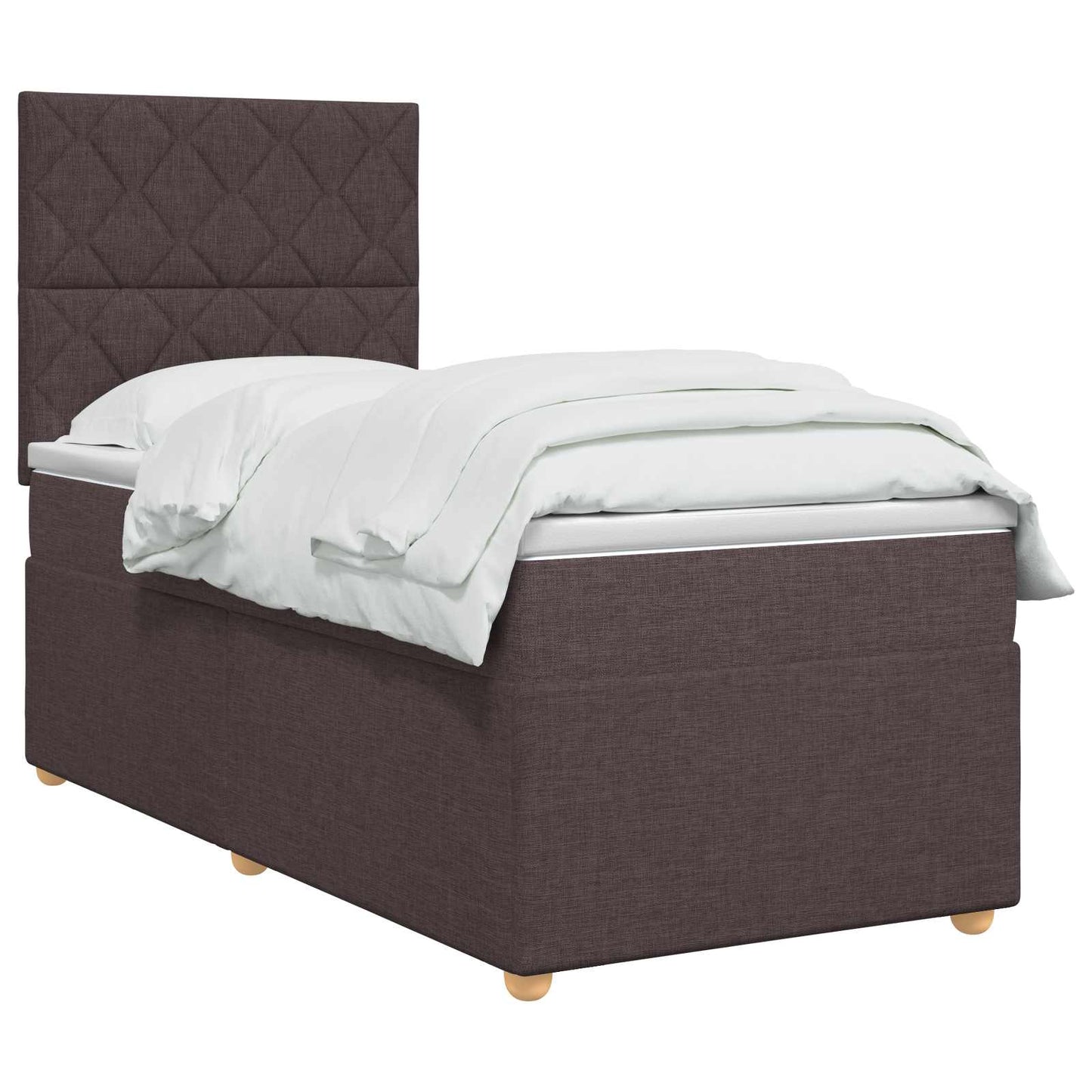 Boxspringbed met matras Donkerbruin 90 x 190 cm Stof