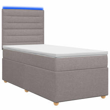 Boxspringbed met matras met hoofdeinde Taupe 90 x 200 cm Stof