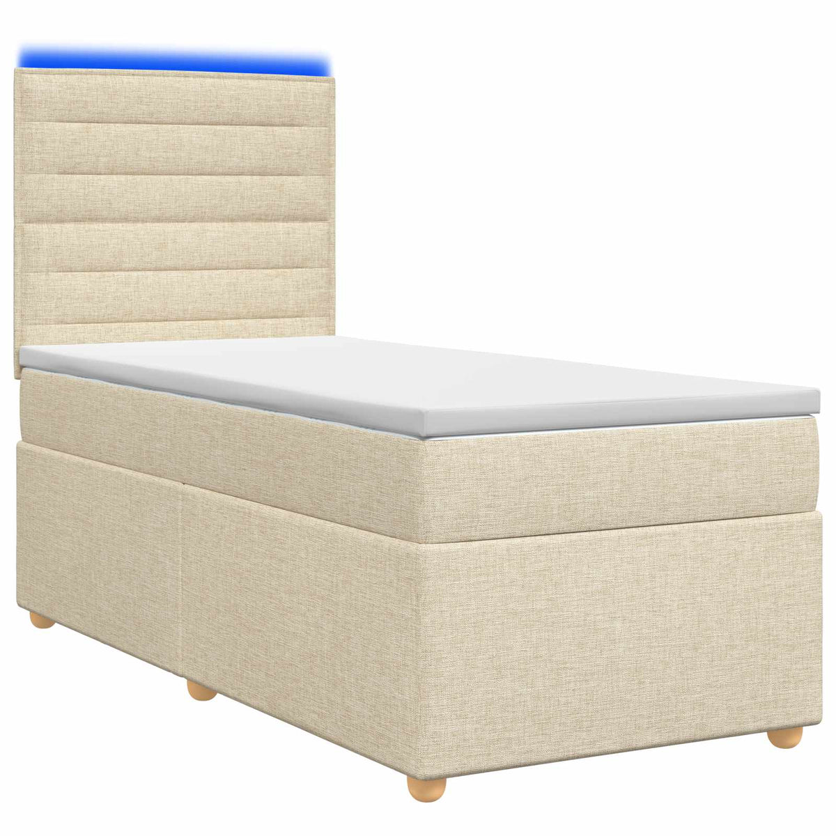 Boxspringbed met matras Crèmekleurig 90 x 200 cm Stof