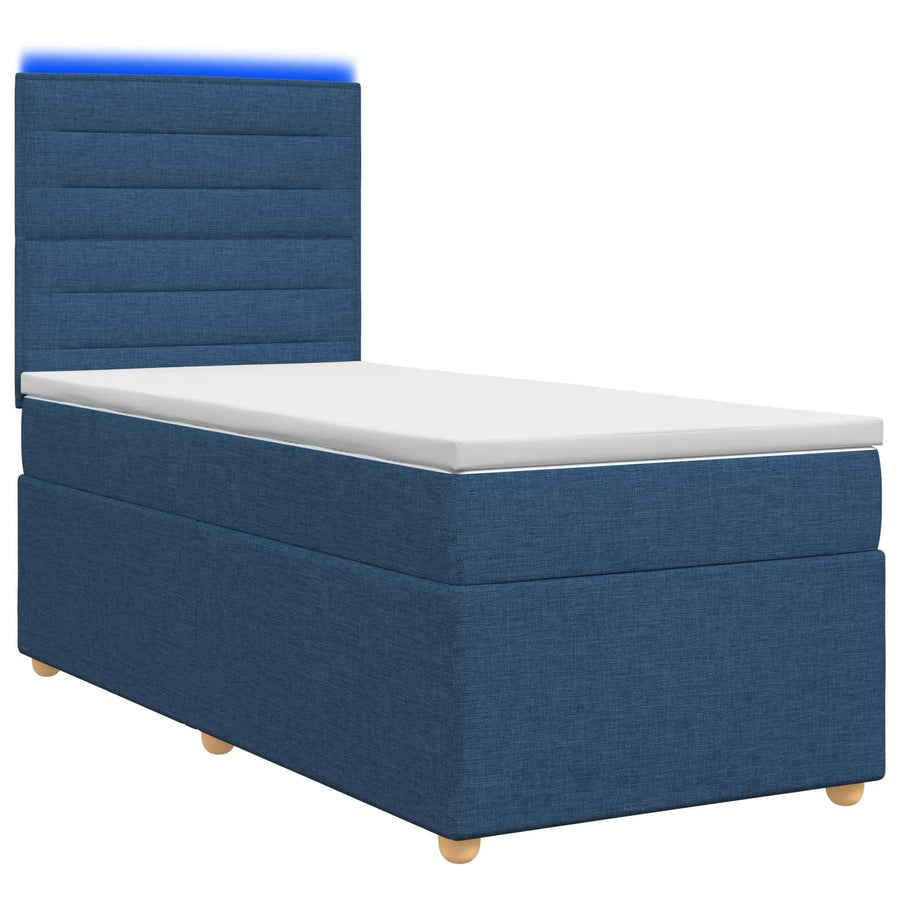 Boxspringbed met matras met hoofdeinde Blauw 90 x 200 cm Stof