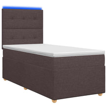 Boxspringbed met matras Donkerbruin 90 x 200 cm Stof