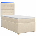 Boxspringbed met matras Crèmekleurig 90 x 200 cm Stof