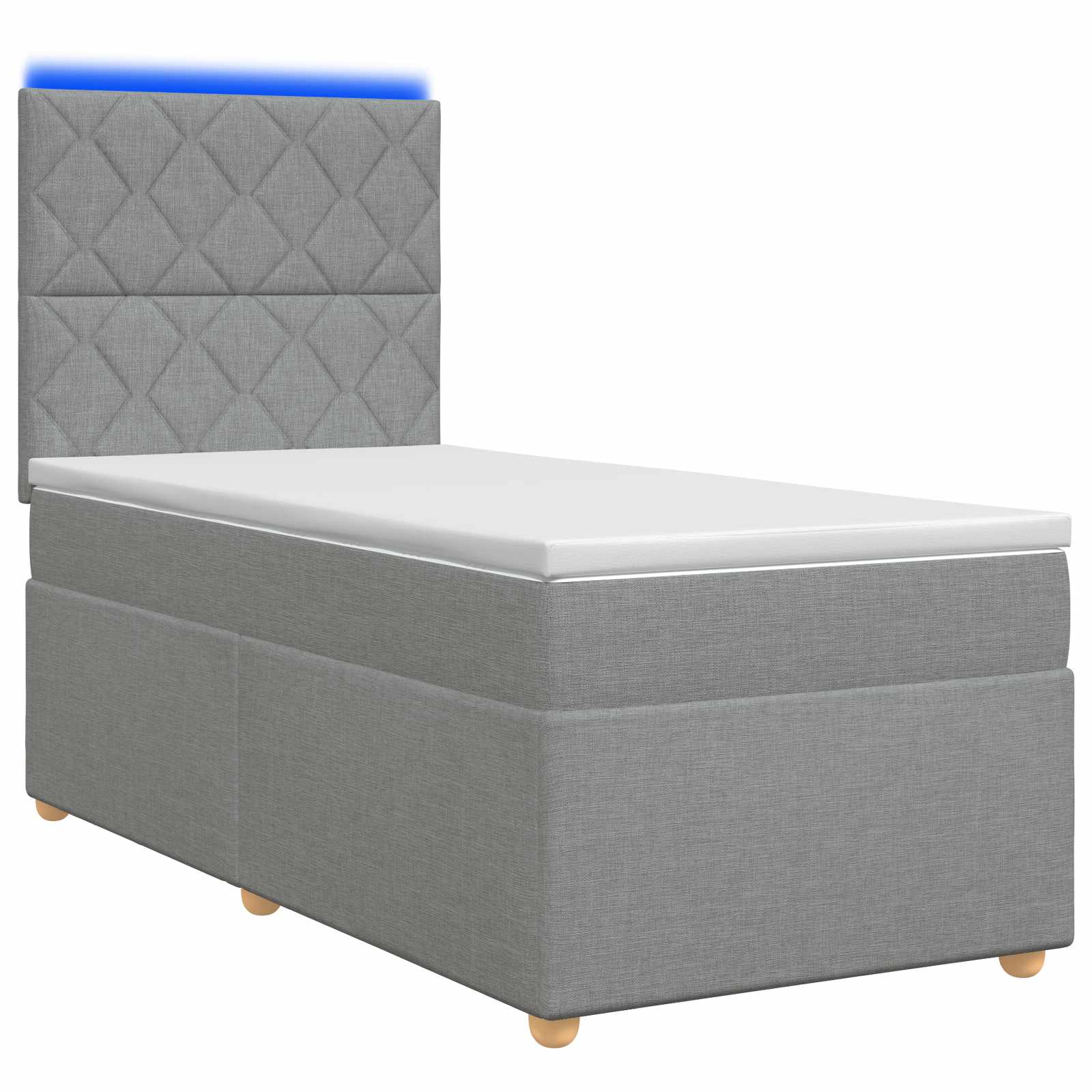 Boxspringbed met matras Lichtgrijs 90 x 200 cm Stof