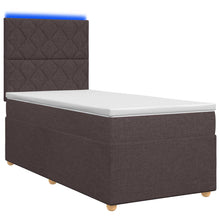Boxspringbed met matras Donkerbruin 90 x 200 cm Stof