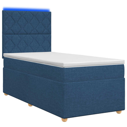 Boxspringbed met matras met hoofdeinde Blauw 90 x 200 cm Stof