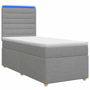 Boxspringbed 100 x 200 cm lichtgrijs met matras