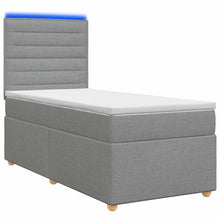 Boxspringbed met matras Lichtgrijs 100 x 200 cm Stof