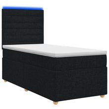 Boxspringbed met matras met hoofdeinde Zwart 100 x 200 cm Stof