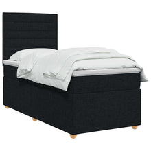 Boxspringbed met matras met hoofdeinde Zwart 100 x 200 cm Stof