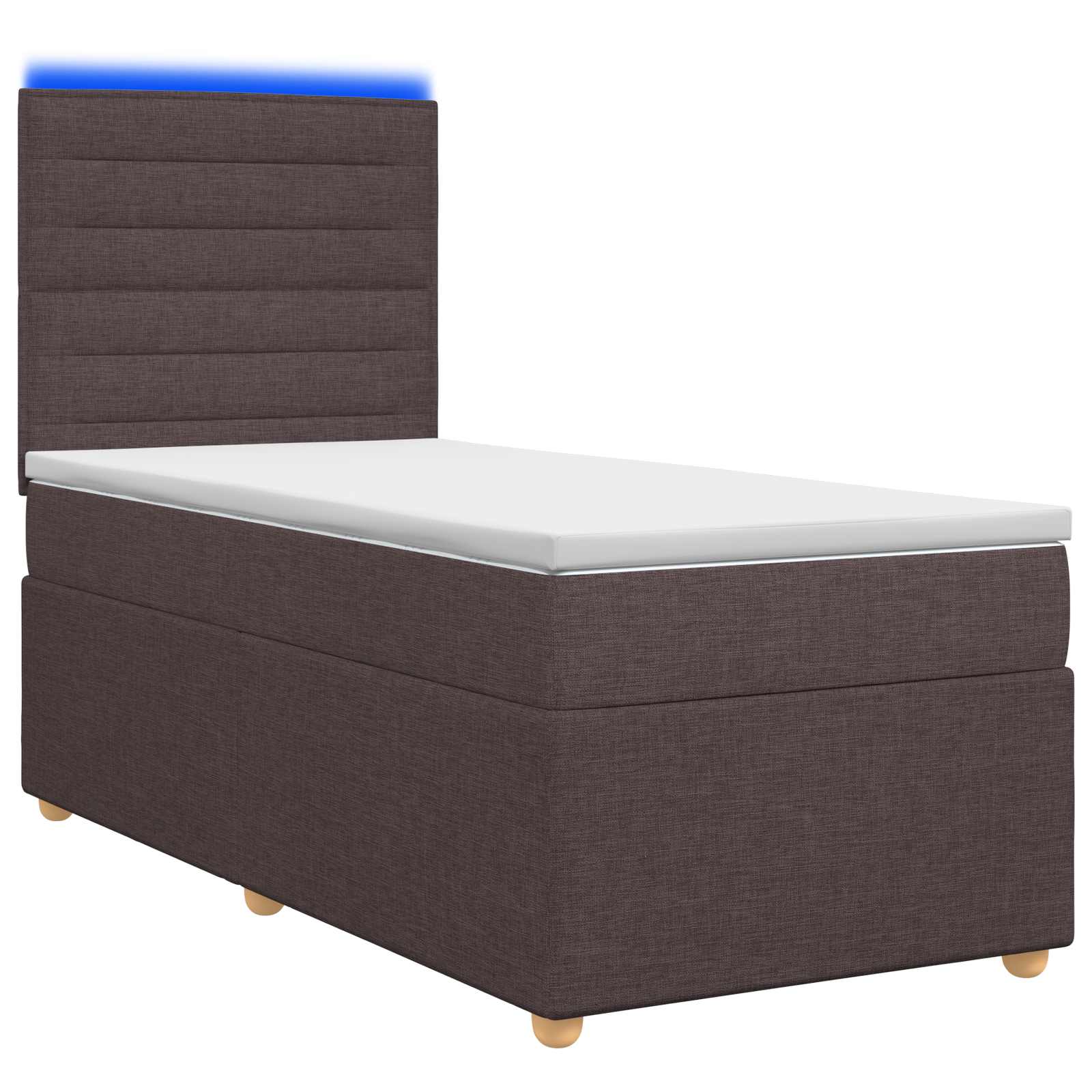 Boxspringbed met matras Donkerbruin 100 x 200 cm Stof