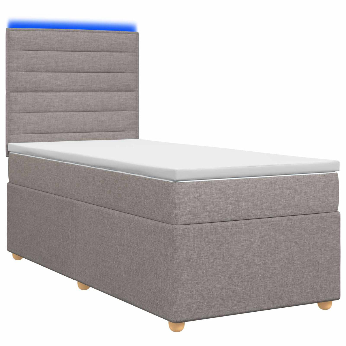 Boxspringbed met matras met hoofdeinde Taupe 100 x 200 cm Stof
