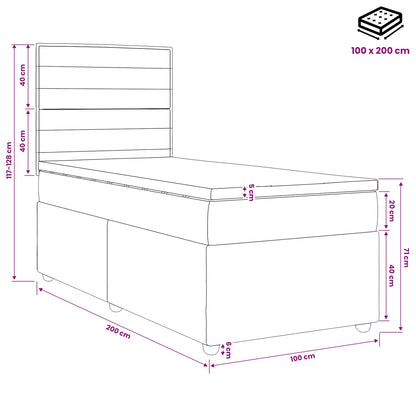 Boxspringbed met matras met hoofdeinde Taupe 100 x 200 cm Stof