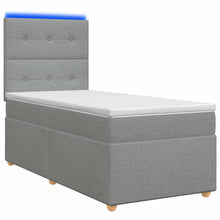 Boxspringbed met matras Lichtgrijs 100 x 200 cm Stof
