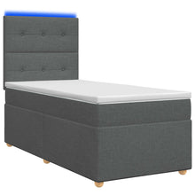Boxspringbed met matras Donkergrijs 100 x 200 cm Stof