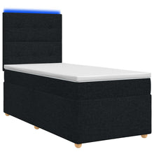 Boxspringbed met matras met hoofdeinde Zwart 100 x 200 cm Stof