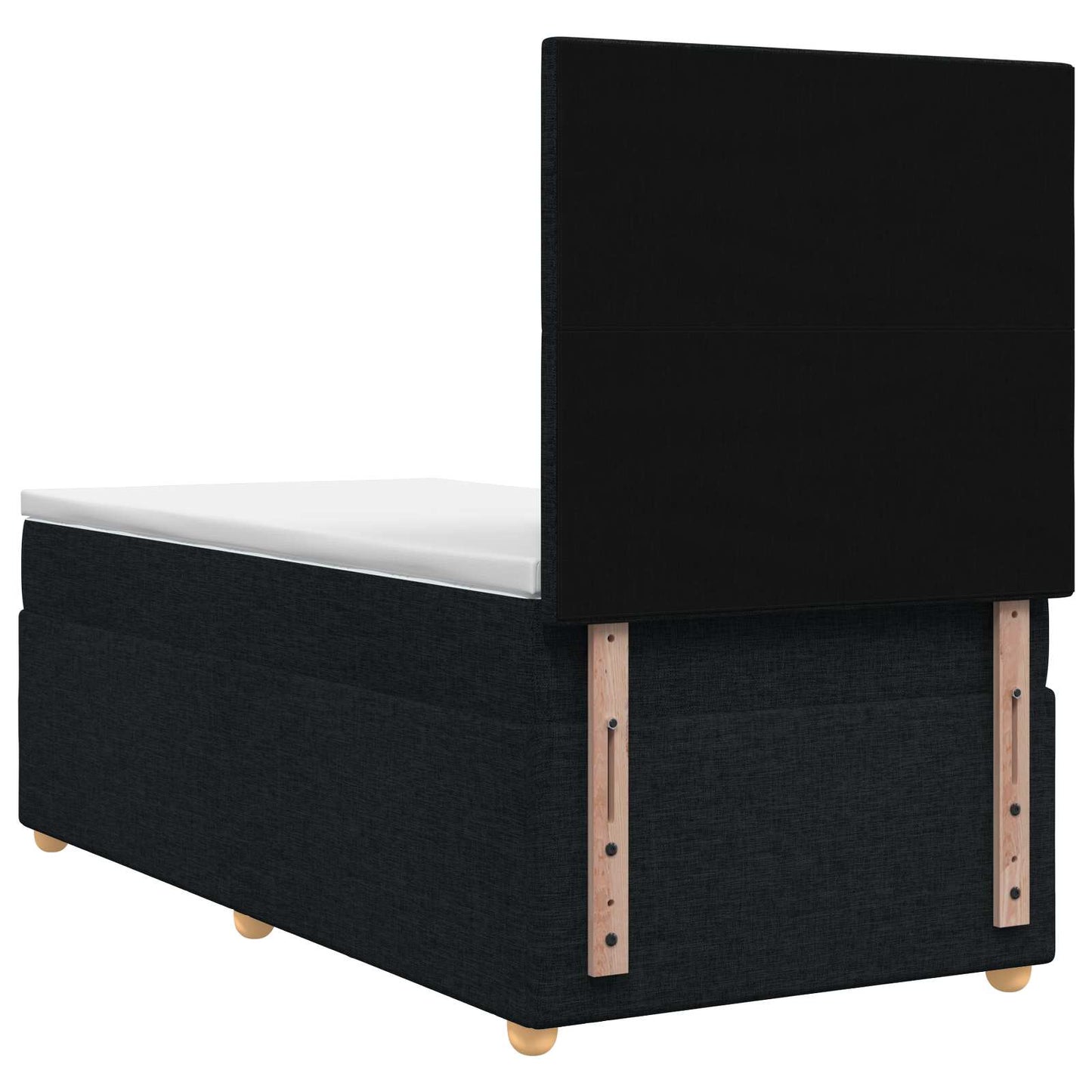 Boxspringbed met matras met hoofdeinde Zwart 100 x 200 cm Stof
