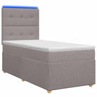 Boxspringbed 100x200 cm taupe met matras en LED hoofdeinde