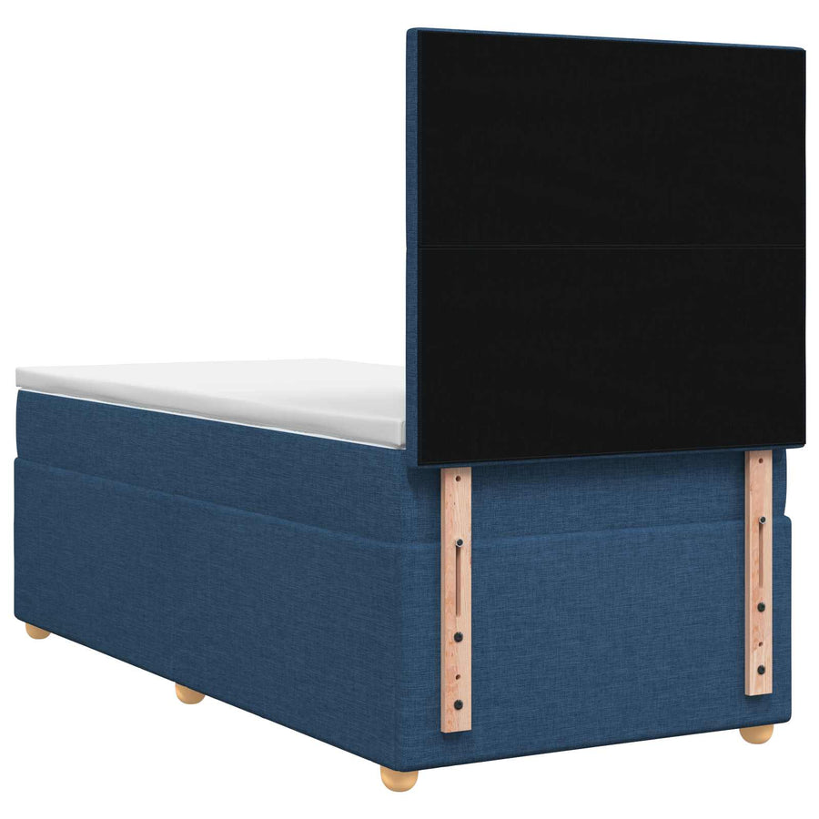 Boxspringbed met matras met hoofdeinde Blauw 100 x 200 cm Stof